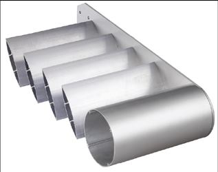 The UNA-CLAD SC-1 extruded aluminum sunscreen system from Firestone Metal Products can be customized with a selection of blade types, outrigger profiles, wall-attachment options and custom-fabrication capabilities. Blade options include welded or mechanically attached pieces that can be set to any angle and spaced as required. Pre-engineered standard systems also are available. (800) 426-7737; www.unaclad.com CIRCLE NO. 88 or ecostructure.hotims.com