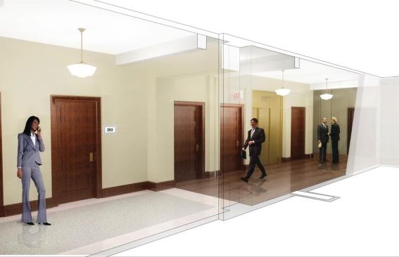 Rendering of a future corridor at the Wayne N. Aspinall Federal Building and U.S. Courthouse, which will be complete in 2013.