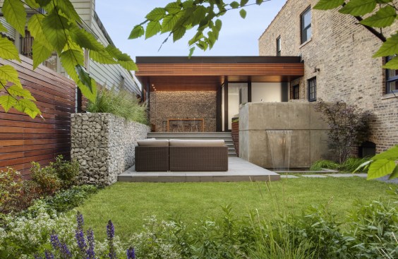 Elegant backyard with wonderful landscaping.