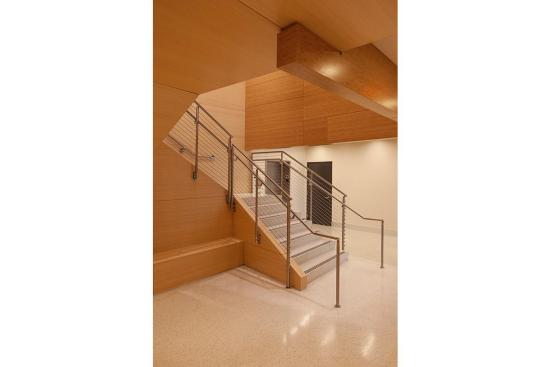 Silhouette Railing System shown with Stainless Steel guardrails and handrails, cable infill at Salem State University, Salem, Massachusetts