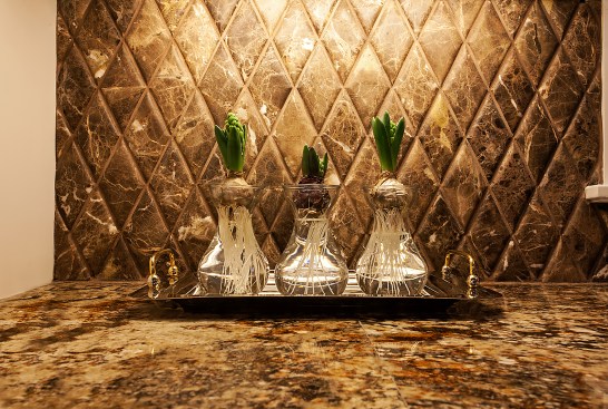 After: Unique diamond cushion tile.