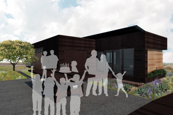 Exterior rendering - back.