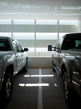 East elevation detail from interior of Car Park 1