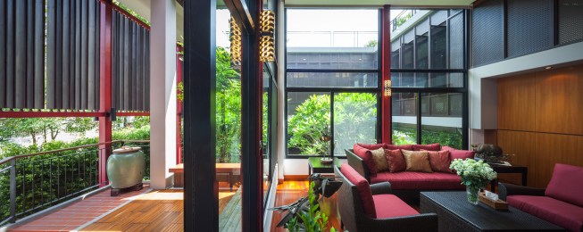 Connecting space between  exterior and interior