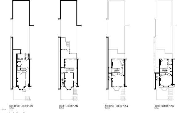 Floor plans of the house before renovation. 