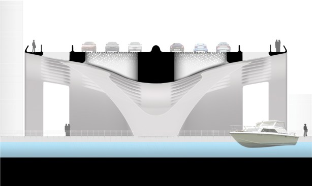 A section through the bridge.