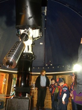 scouts getting tour of observatory