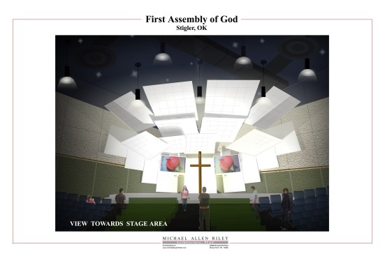 stage area inside sanctuary