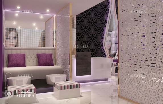 Pedicure area in luxury beauty salon