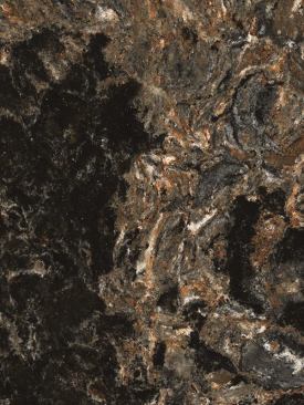 Hollinsbrook by Minnesota-based Cambria is one of 15 designs in the Waterstone collection of natural quartz. Named after a location in England, as per the company tradition, the quartz contains a mixture of black, chestnut, gray, and white colors. Hollinsbrook comes in 2cm- and 3cm-thicknesses for countertops, and in 1cm-thicknesses for vertical applications such as walls, shower and tub surrounds, and fireplaces. • 
cambriausa.com