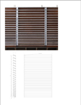 Top: Detail of Deck Panels Bottom: Drawing of Deck Panels designed to provide privacy while allowing cross breezes
