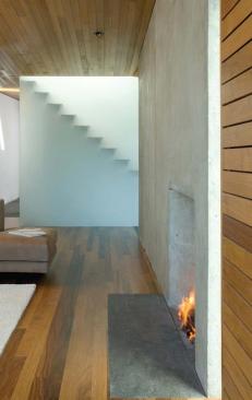 The balcony adds a few extra feet to the living room and provides sun control for the western exposure.
