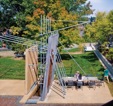 ERIC GOODWIN PASSAGE, 2004 As a memorial to a member of the class of 2002, a pair of outdoor classroom spaces was erected by professor Peter Waldman's design/build studio. The construction?composed of two tilt-up concrete walls flanking a narrow passageway?is a study in opposing themes. Faculty: Architect Peter D. Waldman Student Design Team: Sam Beall, Justin Walton, Jennifer Findley, Daniel Wilken Concrete Work: Allied Concrete