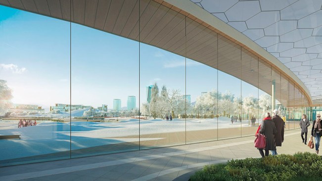 View from the retail window render