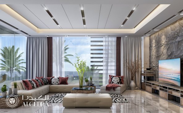 Contemporary villa living room design