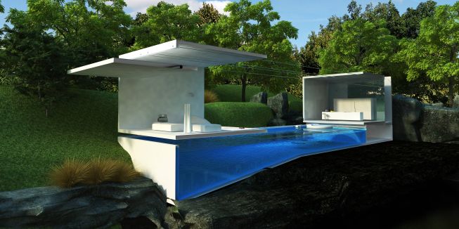 Sectional view showing open house