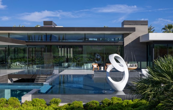 Serenity Indian Wells modern resort style home luxury backyard pool terrace
