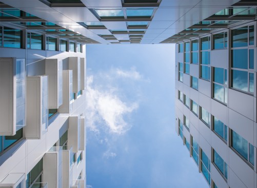 View of Courtyard looking up