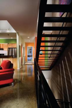 The units feature open plans and waxed concrete floors.