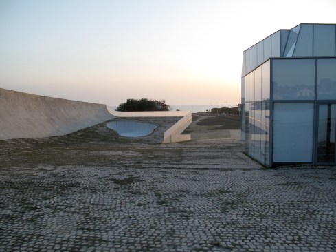 Glass boxes on the roof.