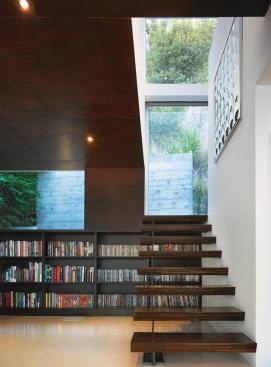 The relocated stair offers direct access to the backyard.