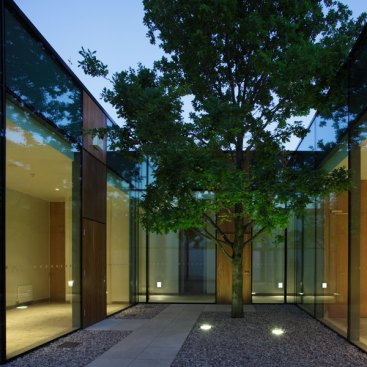 A+25-year-old+Oak+tree+provided+the+central+idea+of+a+building+designed+around+courtyards