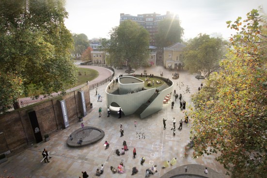 View of roof garden overlooking Duke of York square from the East.
