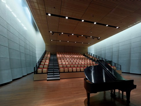 The recital room converts from a room for a reception into a performance space