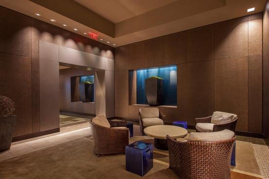 Walls shown in Bonded Bronze with Dark Patina and custom pattern at Residences at the InterContinental, Boston, Massachusetts