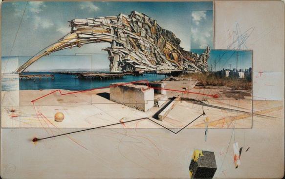 Lebbeus Woods, San Francisco Project: Inhabiting the Quake, Quake City, 1995; &copy;
