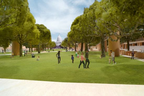 The view along Maryland Avenue reveals the Capitol in the background.