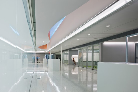Study spaces on the first floor are adjacent to classrooms.