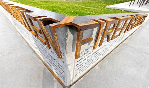Dedication wall signage detail