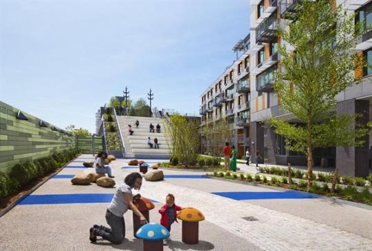 Children's play area within the courtyard.