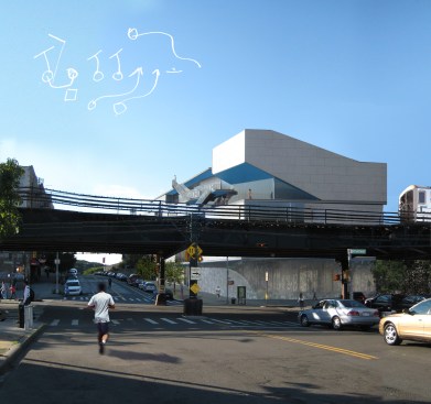 View along 218th St looking west.