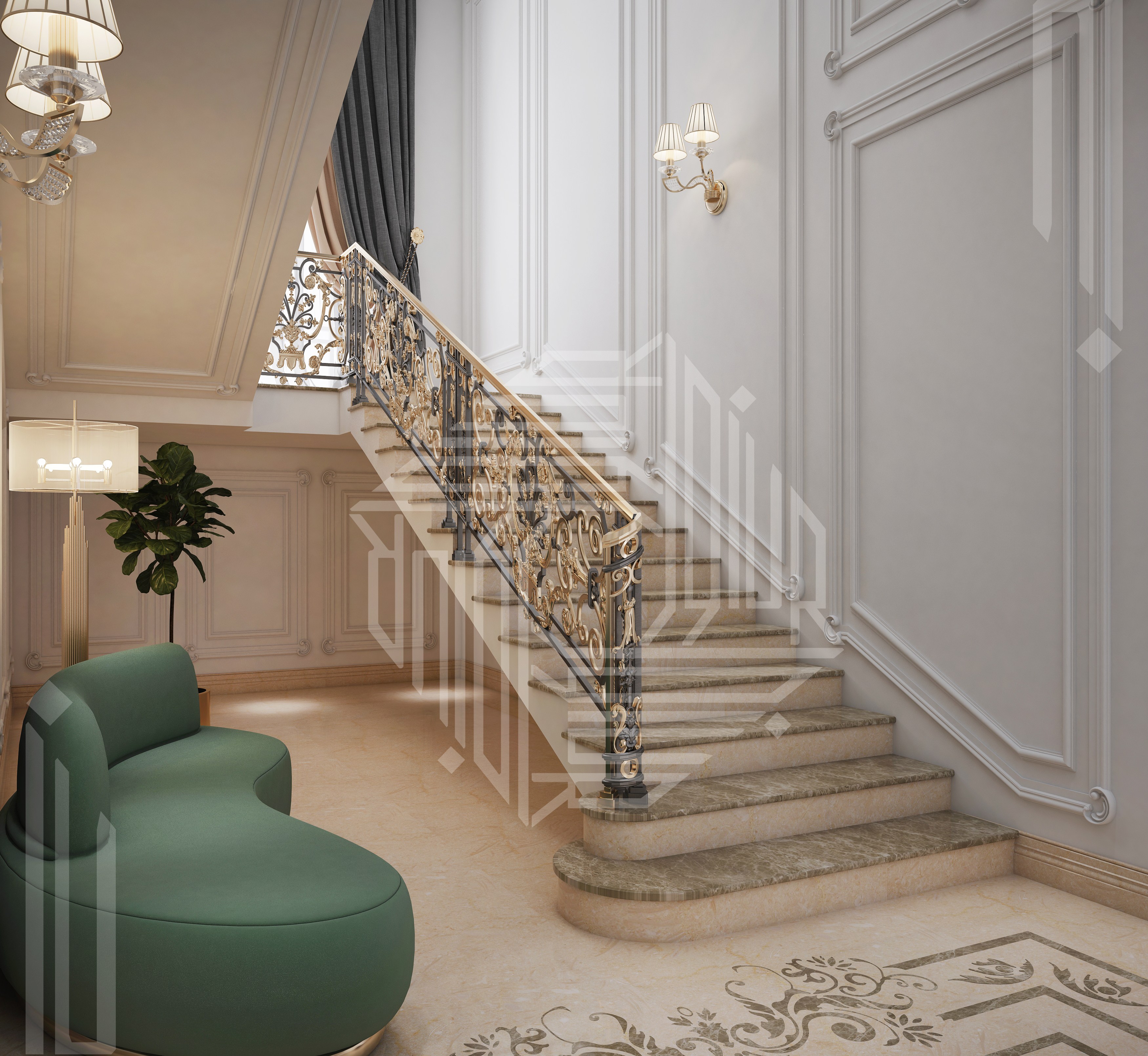 Entrance / Stair Design For a Villa in Abu Dhabi - Architect Magazine