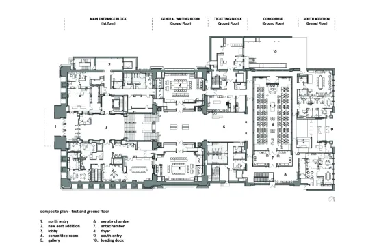 Floor plan of Senate of Canada Building.