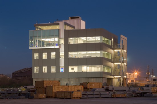 View+of+Building+From+Dock+-+Evening
