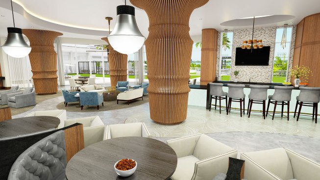 Rendering - Common Area - Lobby and Bar - Omega Tower
