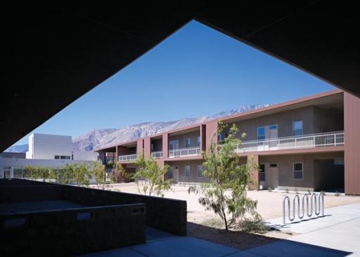 Deep overhangs provide much-needed relief from the hot Palm Springs, Calif., sun.