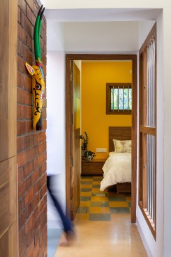 Bedroom 04 has base colour Radiance as its backdrop and checkered flooring of Kottah and Jaisalmer stones