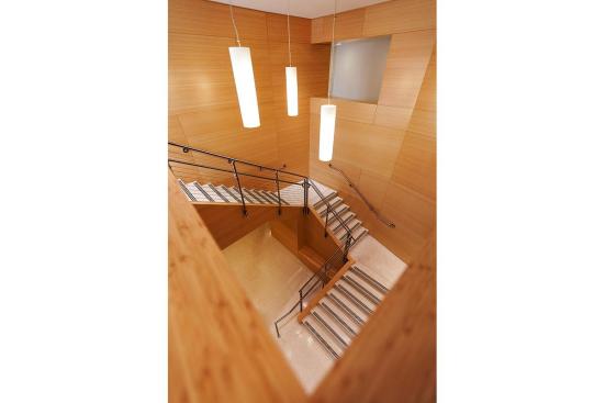 Silhouette Railing System shown with Stainless Steel guardrails and handrails, cable infill at Salem State University, Salem, Massachusetts