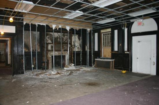 Fire damaged lobby