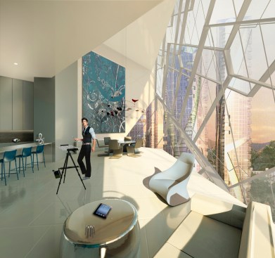 Tower 1 duplex interior.