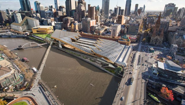 Aerial view from Princes Bridge.