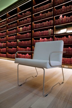 Chairs in the library.