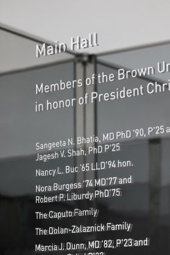 Main hall composite wall signage detail