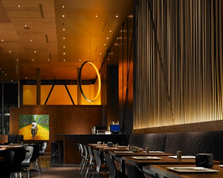 Banquet dining looking south towards bar with rotating ring