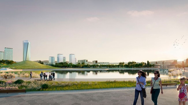 Central lake render