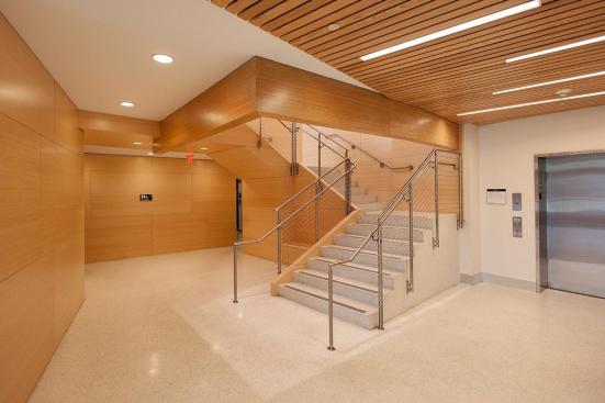 Silhouette Railing System shown with Stainless Steel guardrails and handrails, cable infill at Salem State University, Salem, Massachusetts